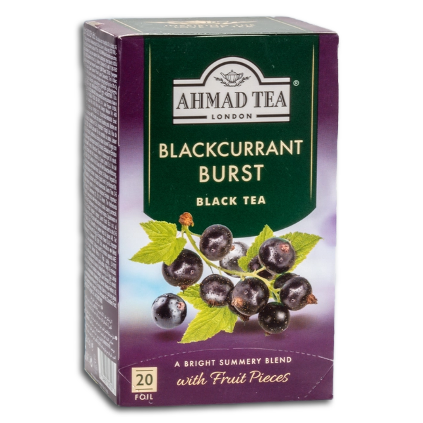 Ahmad Tea Schwarzer Tee mit Johannisbeergeschmack, 20x2g Teebeutel - 40g
