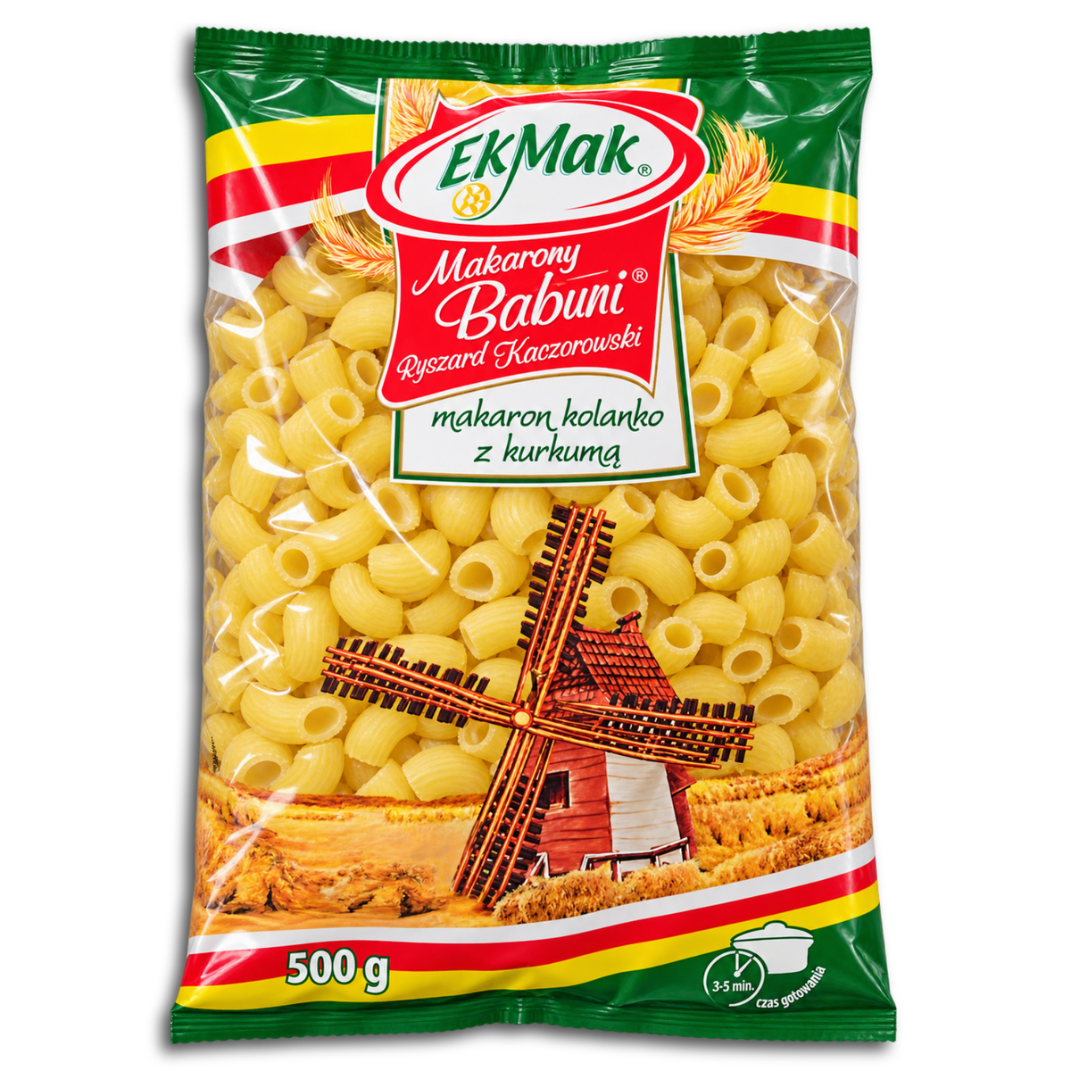 EkMak Makarony Babuni makaron kolanko z kurkuma, Hörnchennudeln mit Kurkuma 500g