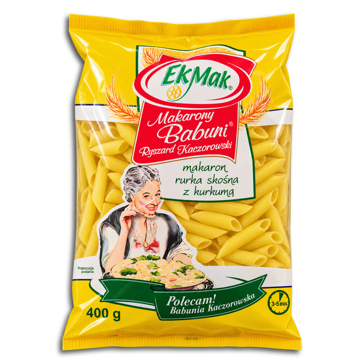EKMak Makarony Babuni makaron rurka skosna z kurkuma, Penne mit Kurkuma 400g