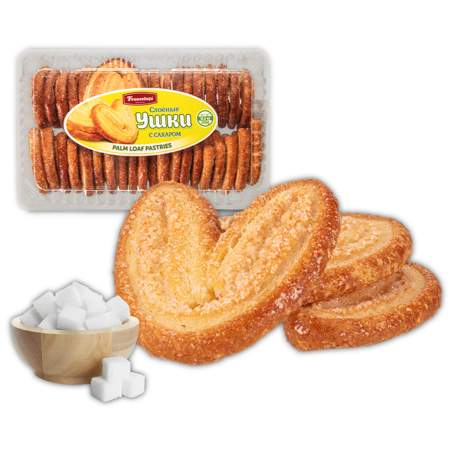 Franzeluta Kekse "Uschki Sacharnije" Blätterteiggebäck, 300g