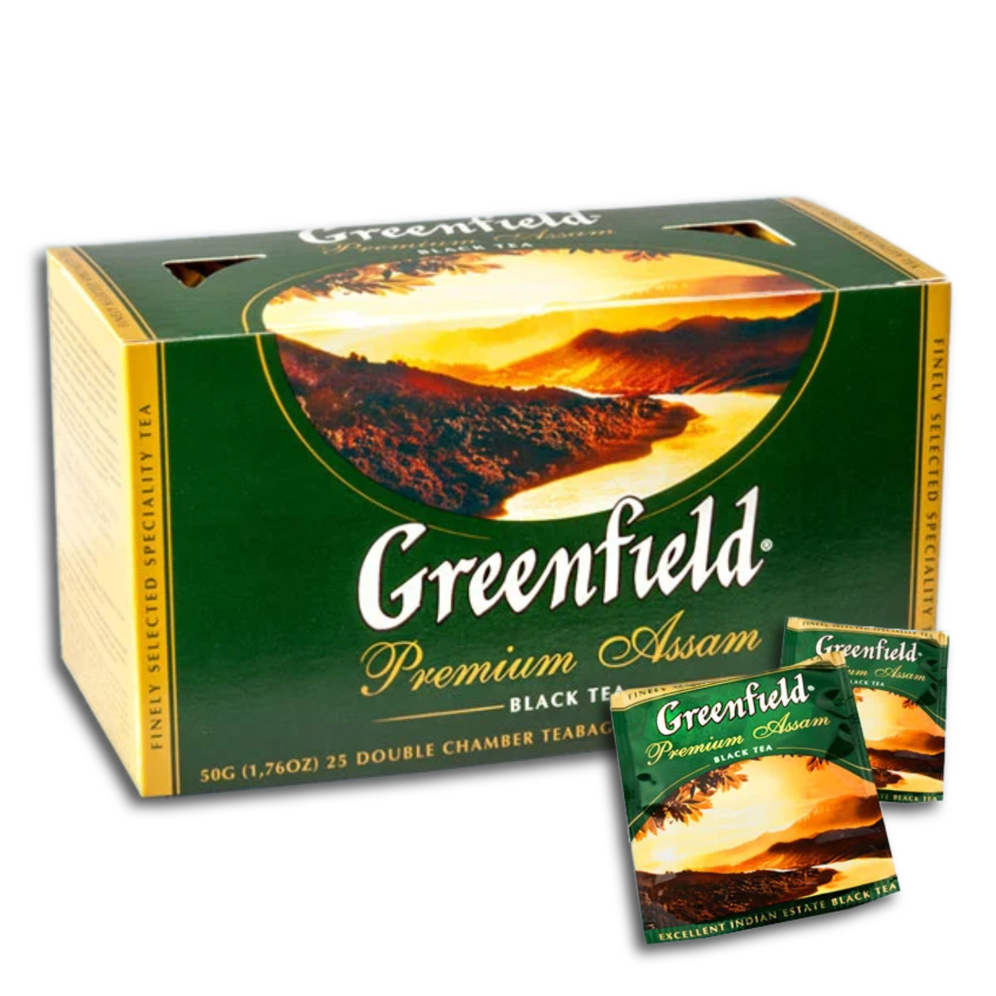 Greenfield Schwarzer Tee "Premium Assam", 25 x 2g Teebeutel, 50g