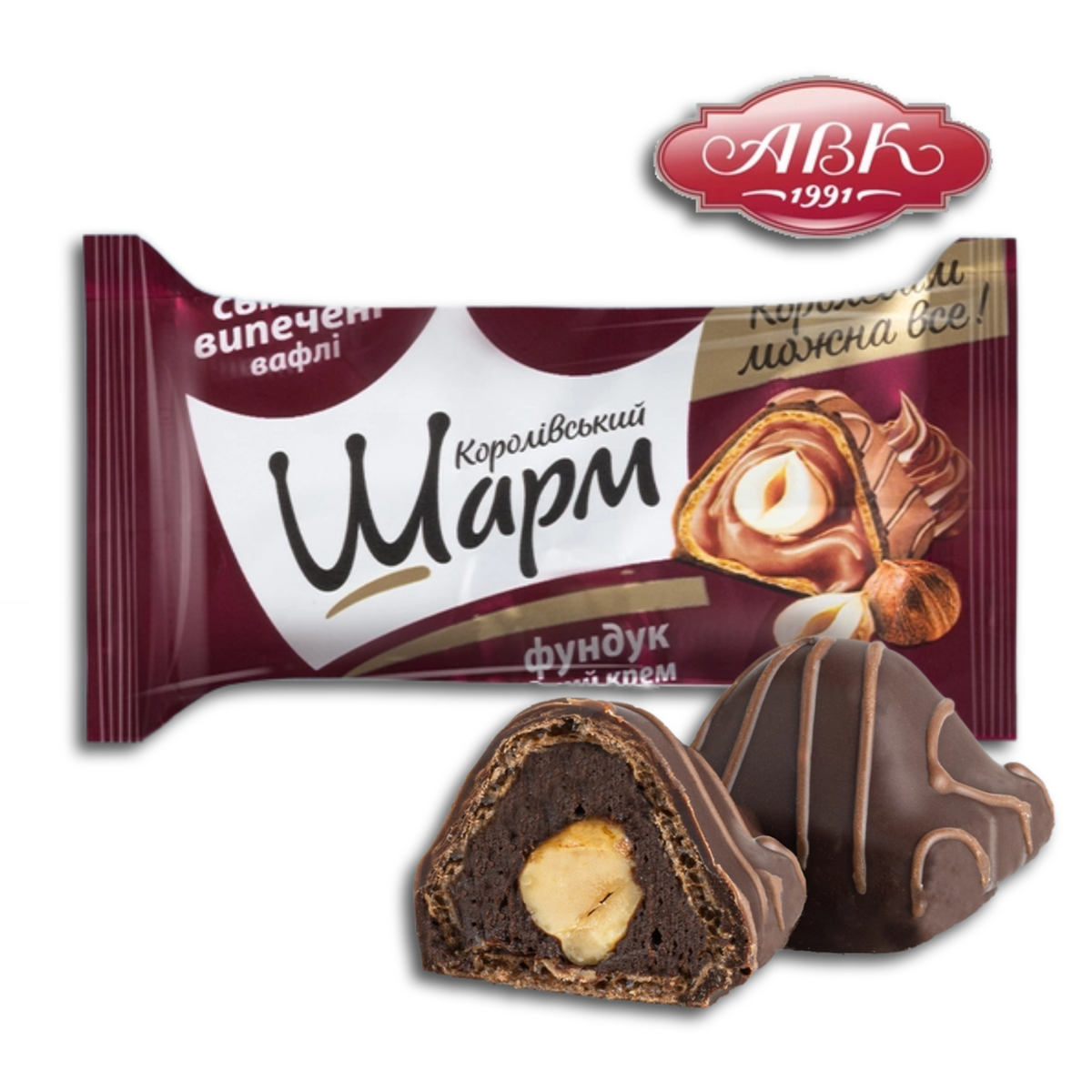 Konfekt mit Schokofüllung, mit Haselnüssen 200g
