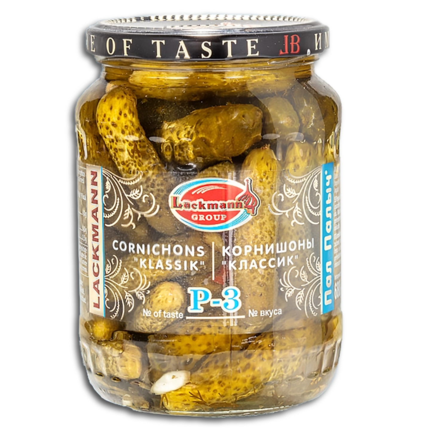 Lackmann Eingelegte Cornichons P-3 "Klassik", 680g, ATG 360g