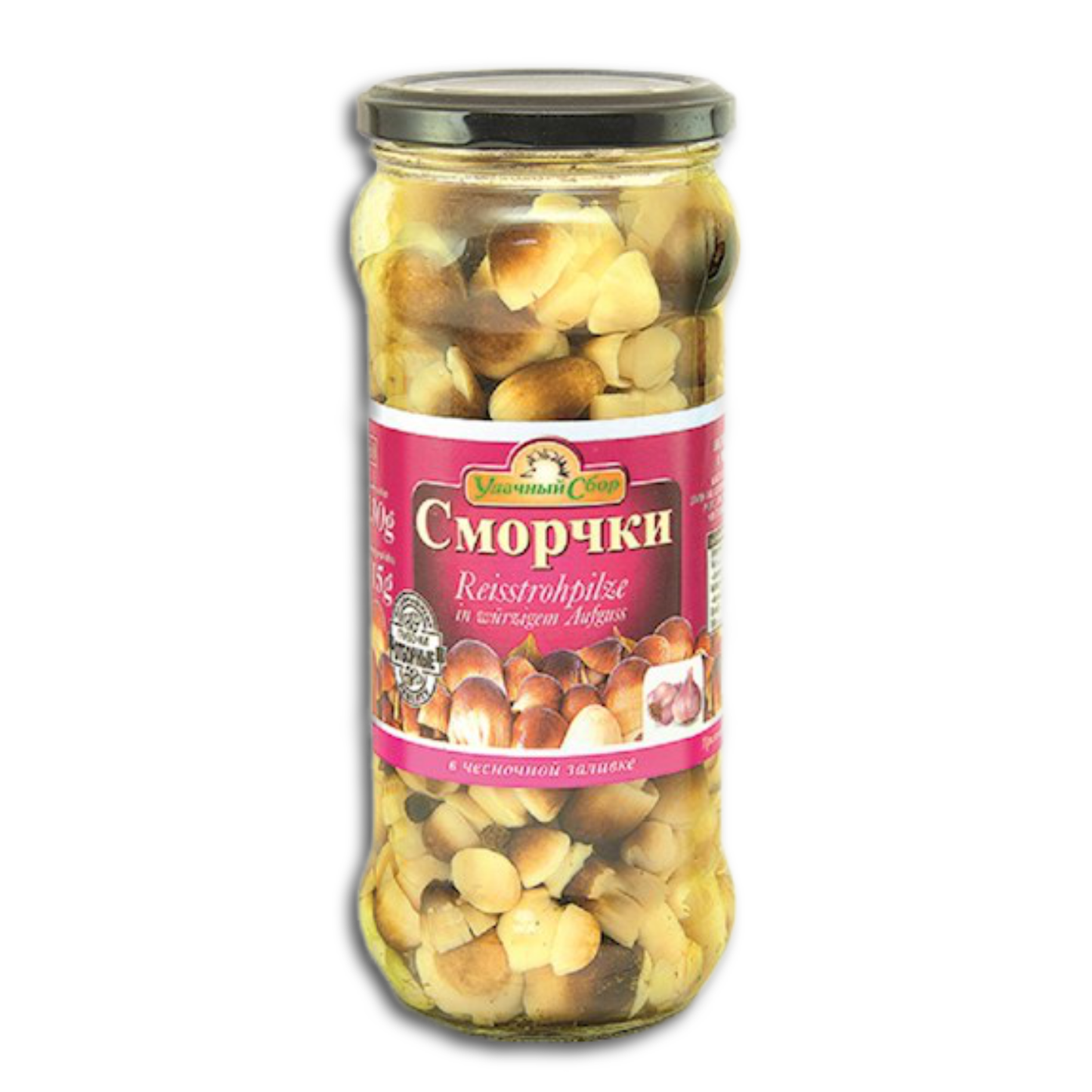 Pilze Reisstrohpilze "Udachnyy Sbor" mit Knoblauch in würzigem Aufguss 530g (ATG 315g)