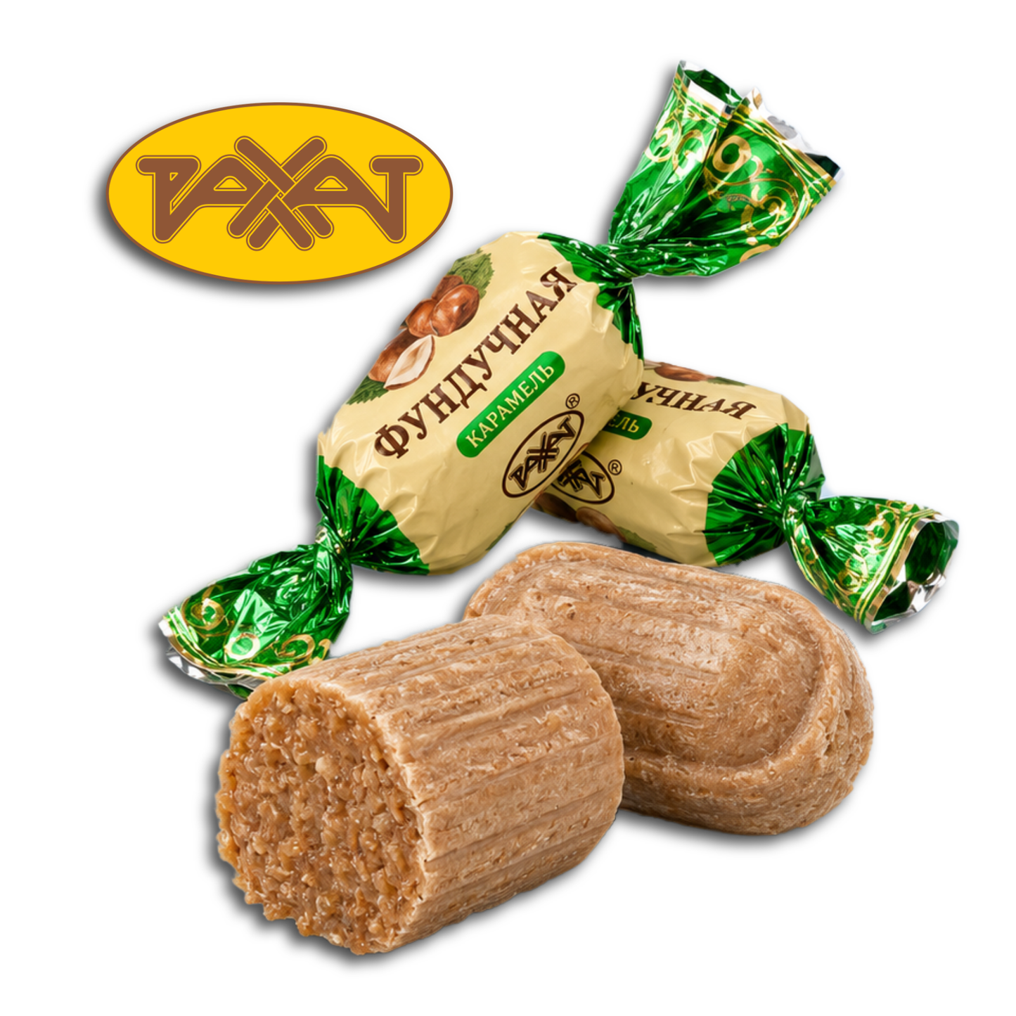 Rakhat Karamellbonbon mit Erdnüssen und Haselnüssen 200g