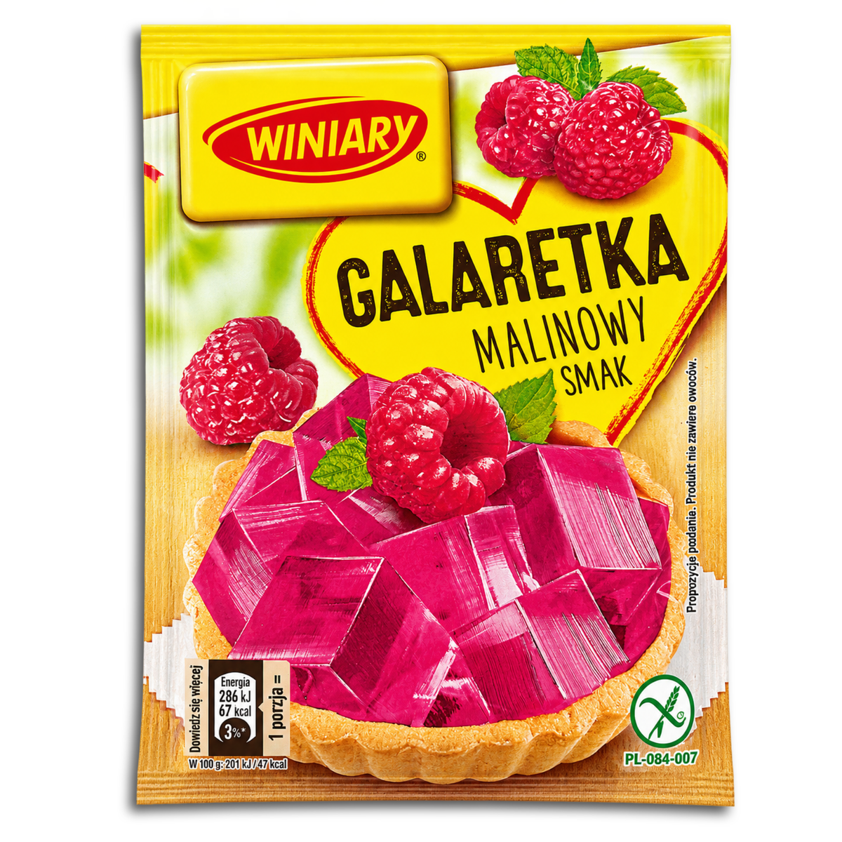 Winiary Galaretka Geleedessertpulver mit Himbeergeschmack 71g
