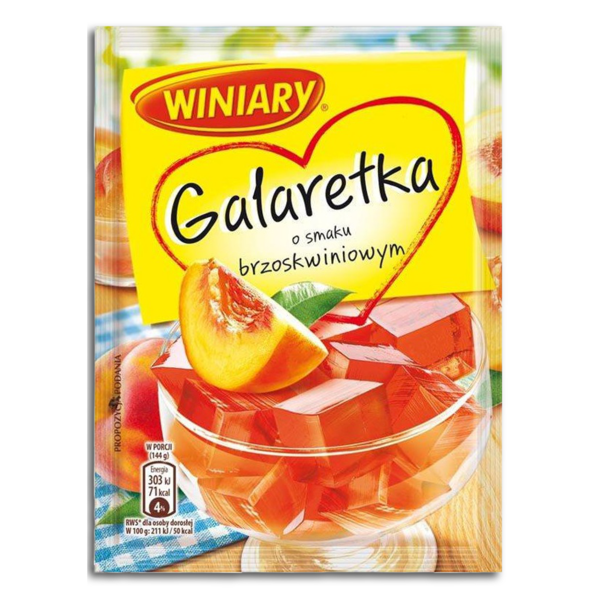Winiary Galaretka Geleedessertpulver mit Pfirsichgeschmack 71g