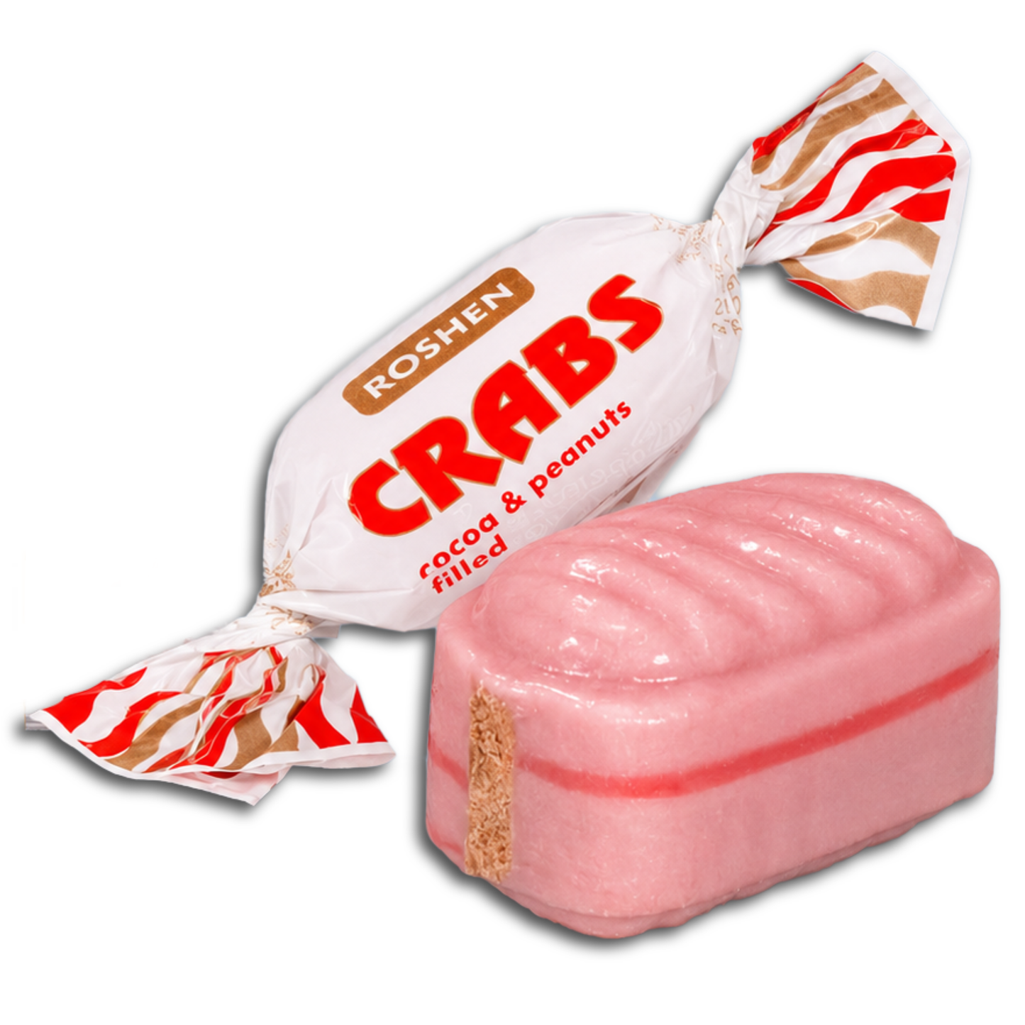 Roshen Bonbons "Crabs" mit Kakao-Erdnuss-Füllung 200g