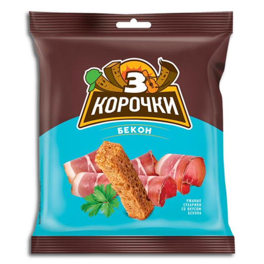 3 Korotschki Brotsnack mit Bacongeschmack Suchariki 40g