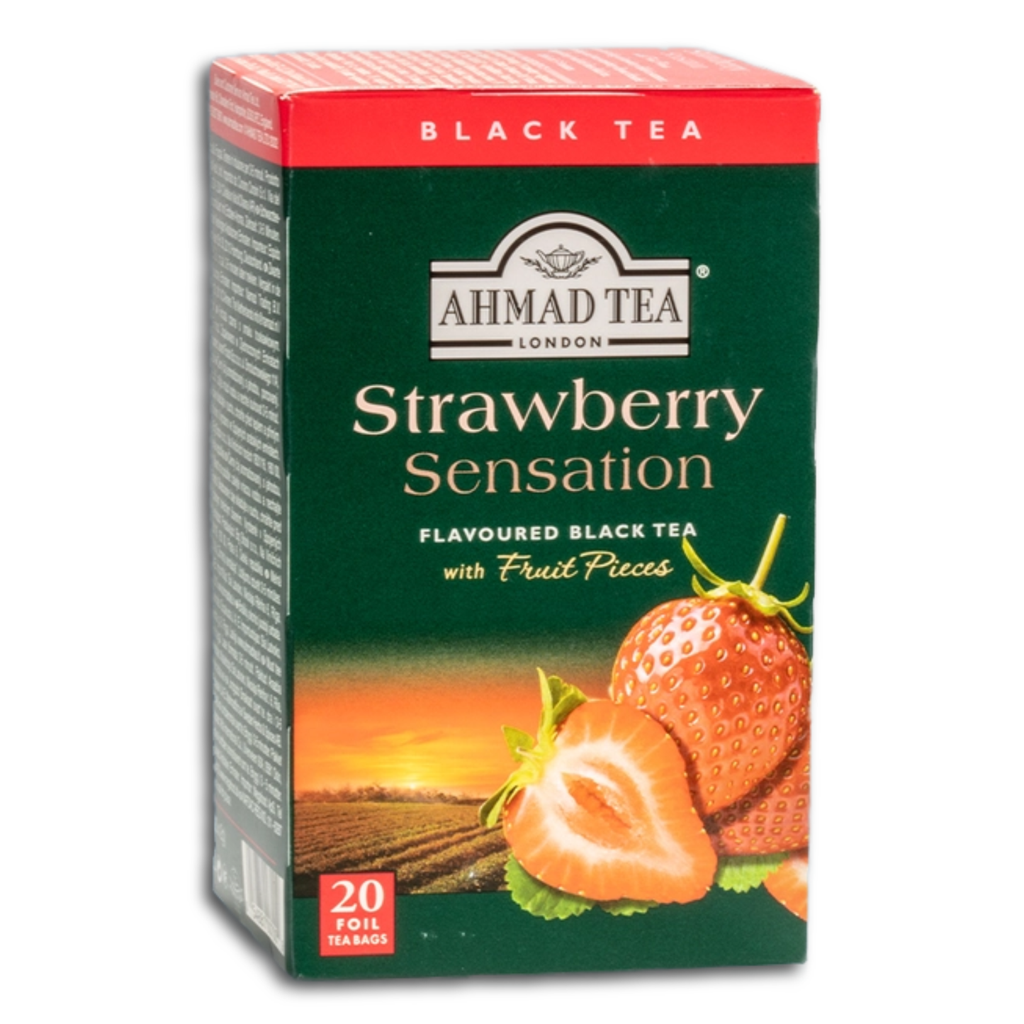 Ahmad Tea Schwarzer Tee mit Erdbeergeschmack, 20x2g Teebeutel - 40g