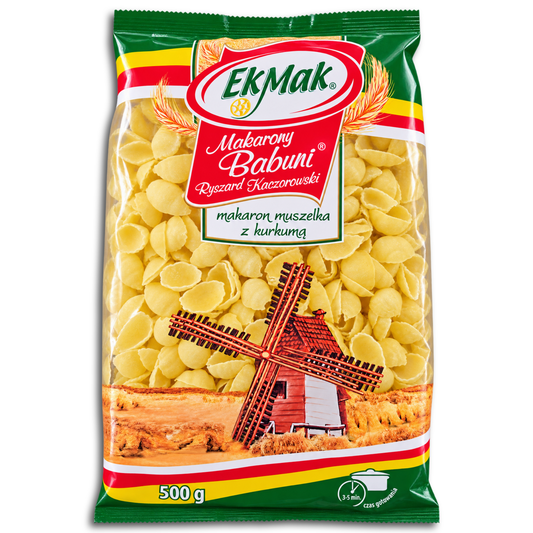 EKMak Makarony Babuni makaron muszelka z kurkuma, Muschelnudeln mit Kurkuma 500g