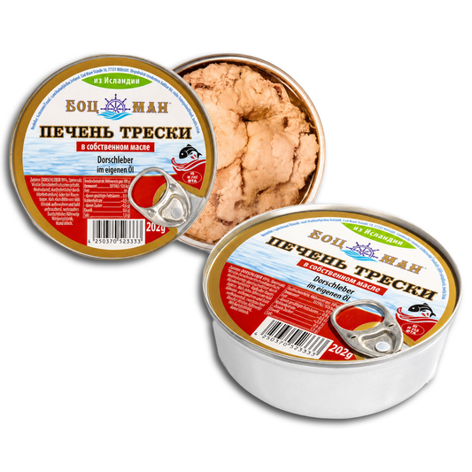 Bozman Dorschleber im eigenen Öl und Saft, 202g