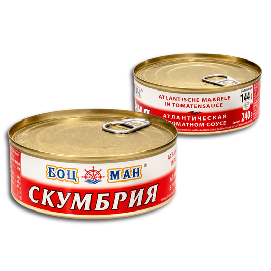 Bozman Makrele in Tomatensauce, 240g (Fischauswaage 144g)