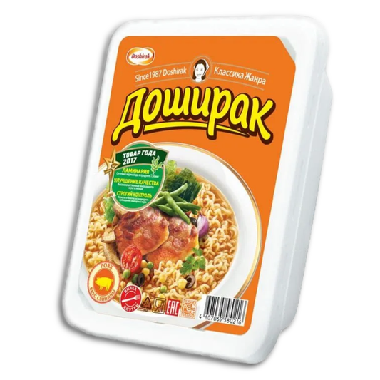 Doschirak Teller Nudeln Instant Nudelsuppe mit Schweinefleischgeschmack 90g