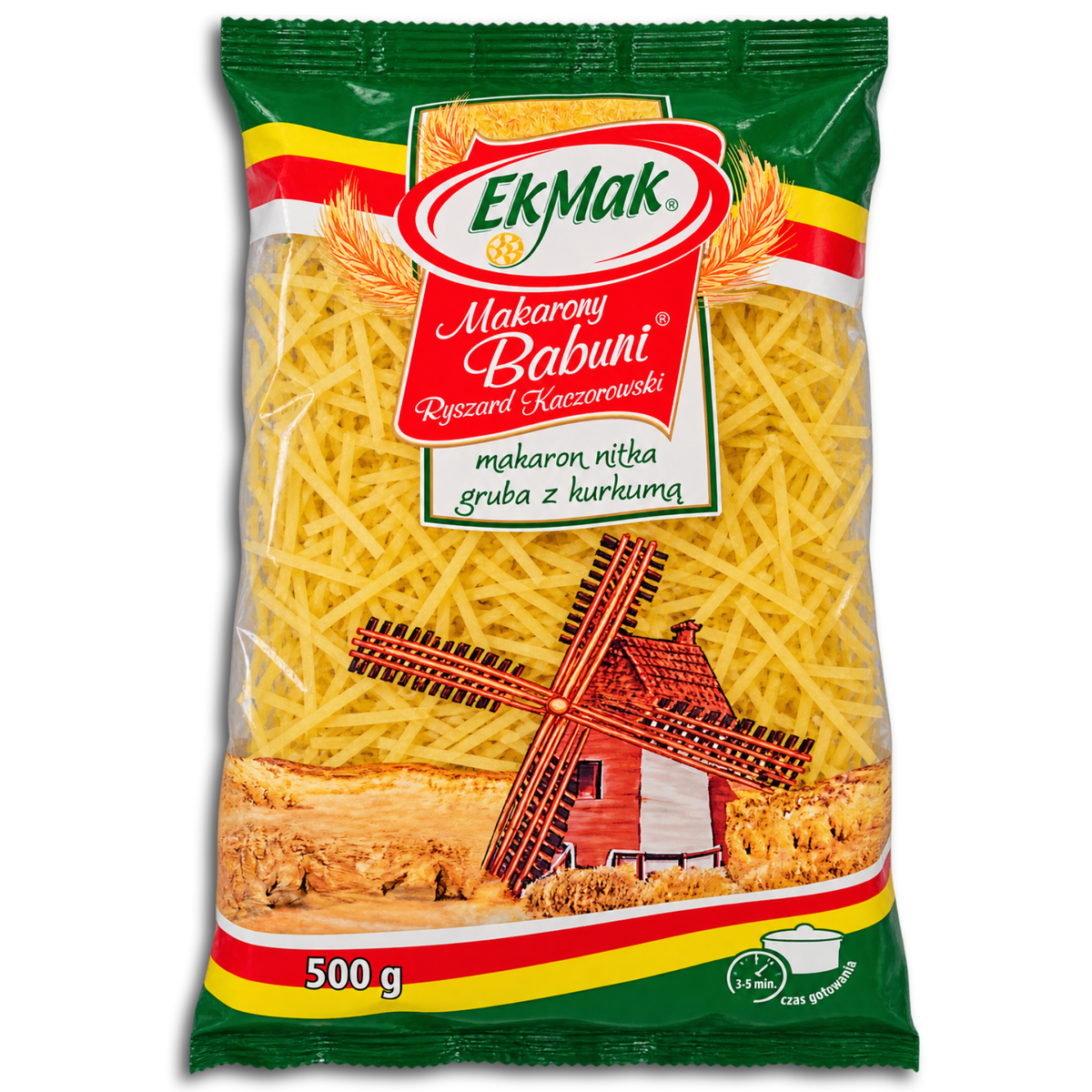 EkMak Makarony Babuni makaron nitka gruba z kurkuma, dicke Fadennudeln mit Kurkuma 500g