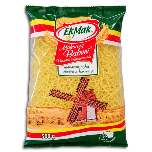 EkMak Makarony Babuni makaron nitka cienka z kurkuma, dünne Fadennudeln mit Kurkuma 500g