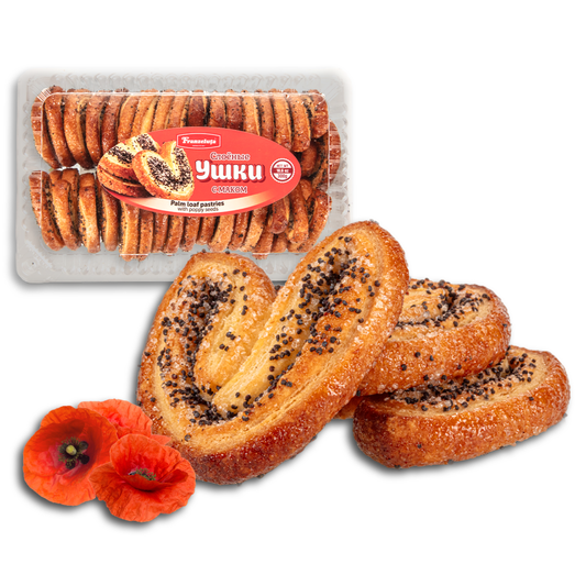 Franzeluta Kekse "Uschki Sacharnije mit Mohn" Blätterteiggebäck, 300g