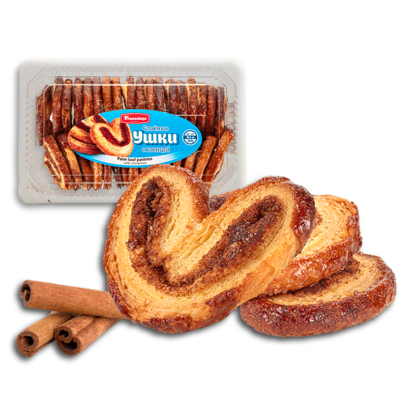 Franzeluta Kekse "Uschki Sacharnije mit Zimt" Blätterteiggebäck, 300g
