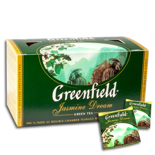 Greenfield Grüner Tee mit Jasmin - Aroma "Jasmine Dream", 25 x 2g Teebeutel, 50g