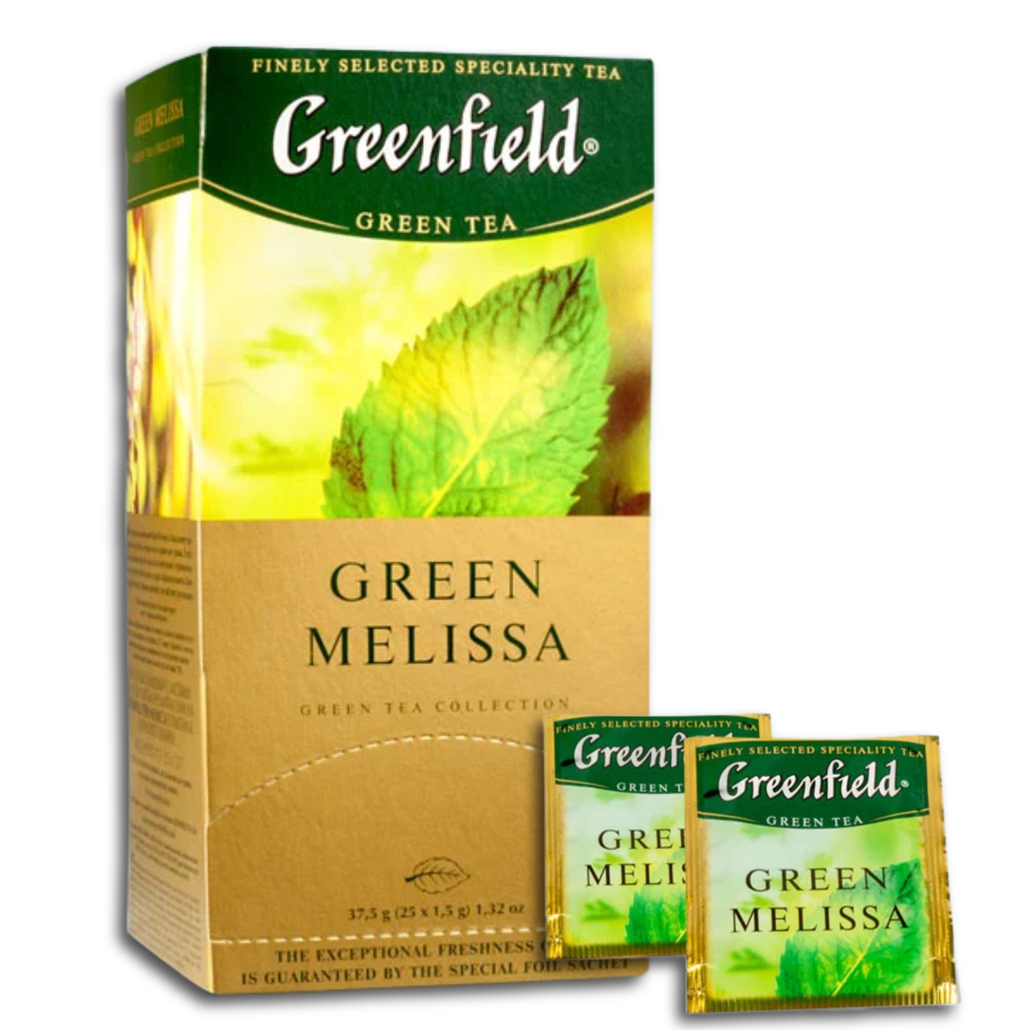 Greenfield Grüner Tee mit Melisse und Minze, 25x1,5g Teebeutel, 38g