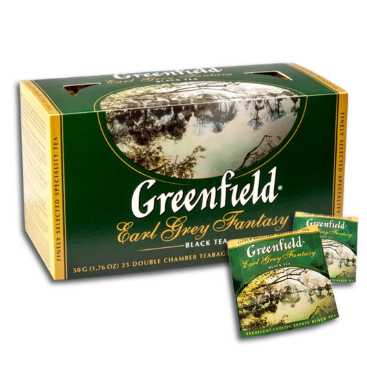 Greenfield Schwarzer Tee mit Bergamotte-Aroma "Earl Grey Fantasy" 25x2g Teebeutel, 50g