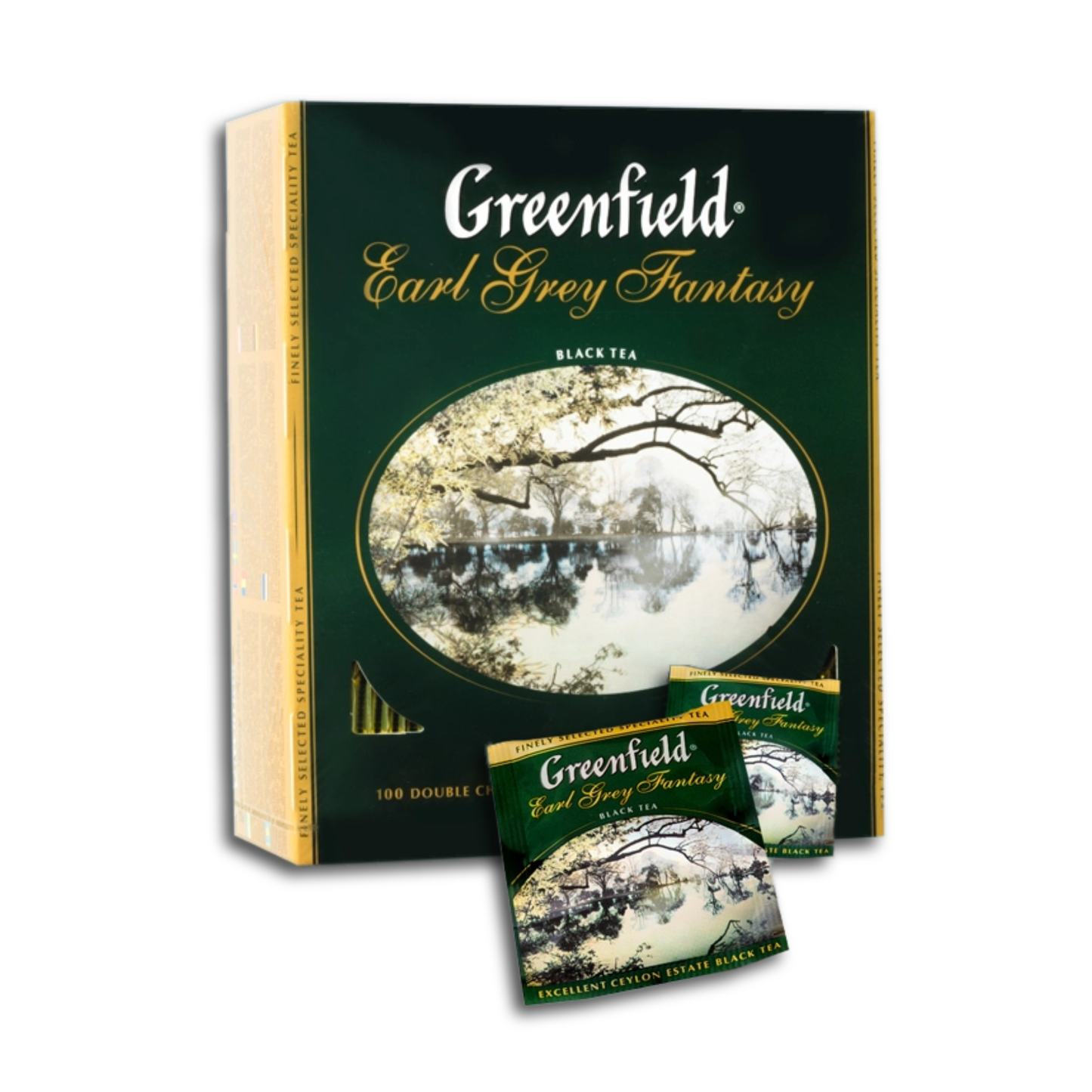 Greenfield Schwarztee "Earl Grey Fantasy", Schwarzer Tee - 2g x 100 Teebeutel, 200g