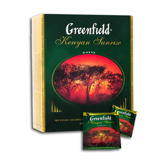 Greenfield Schwarztee "Kenyan Sunrise", Schwarzer Tee - 2g x 100 Teebeutel, 200g