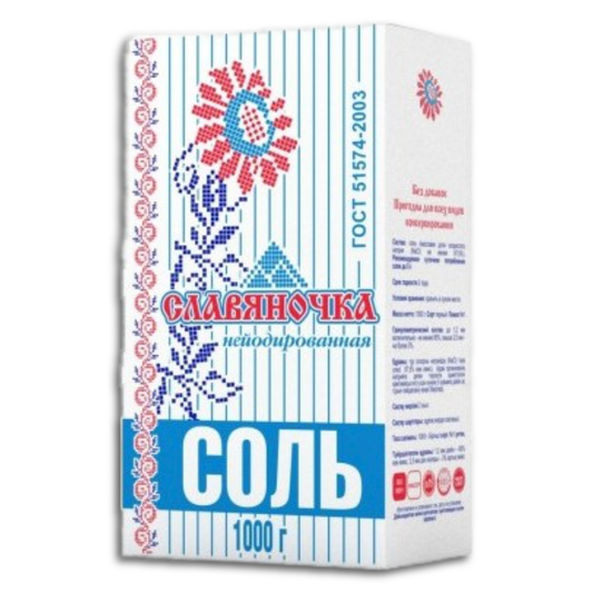 Grobkörniges Speisesalz, nicht jodiert "Slavyanochka" 1kg