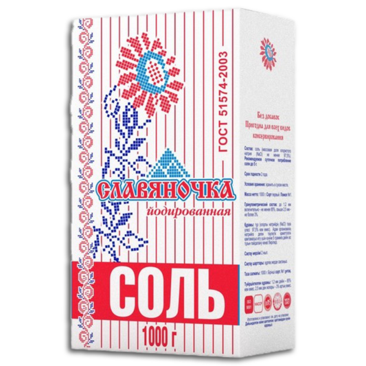 Grobkörniges Speisesalz, jodiert "Slavyanochka" 1kg