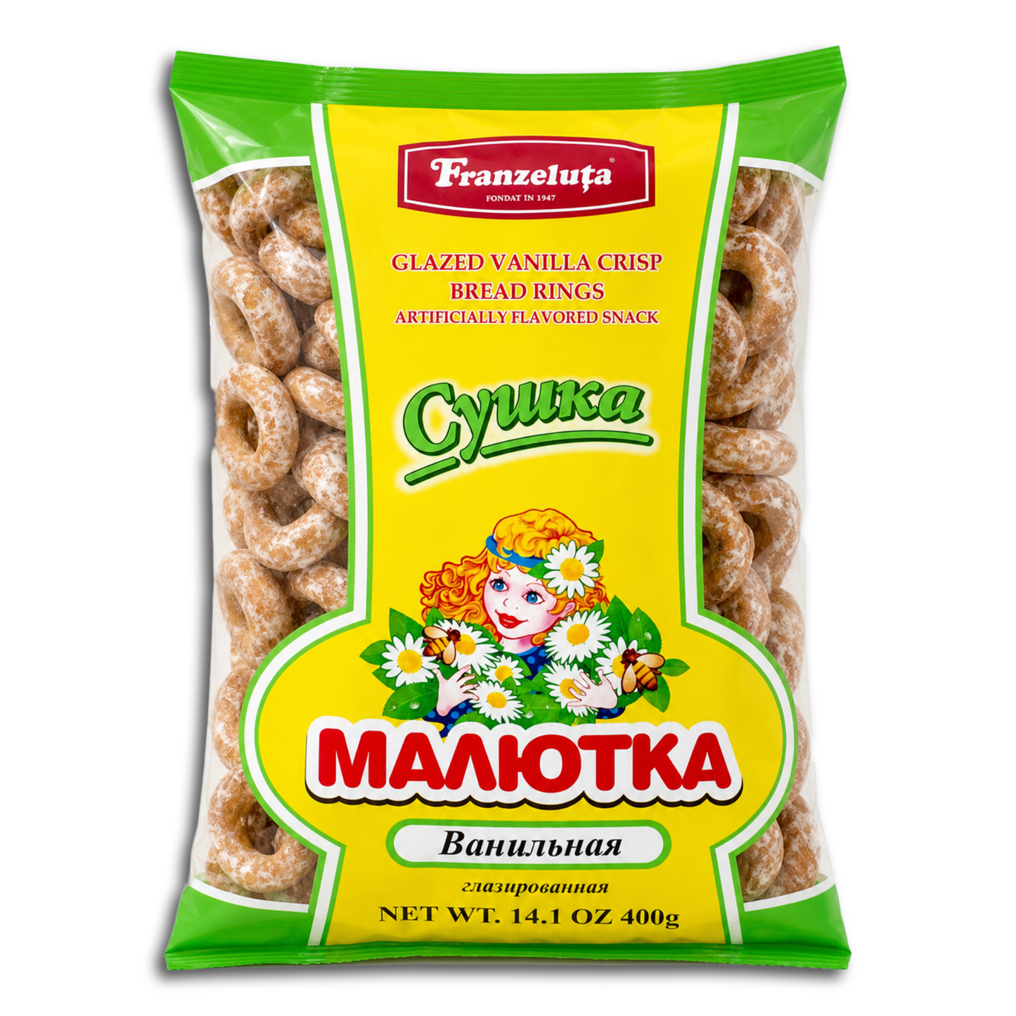 Kringelgebäck Franzeluta Suschka Malutka glasiert mit Vanillegeschmack 400g