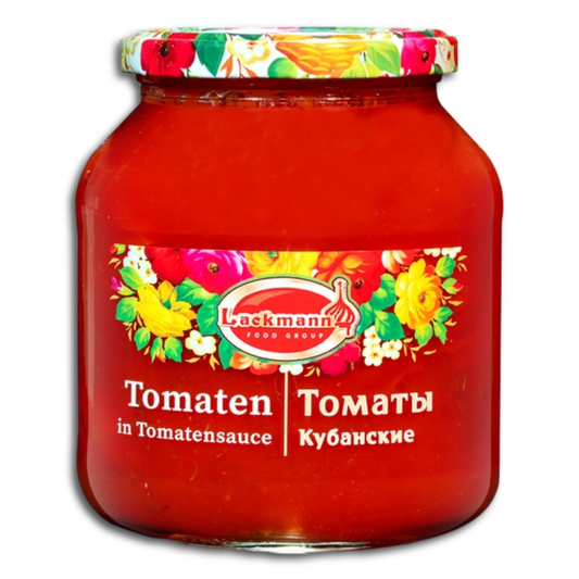 Lackmann Eingelegte Eierstrauchtomaten "Kubanskije" in eigenem Saft, mit Dill und Knoblauch, 660g