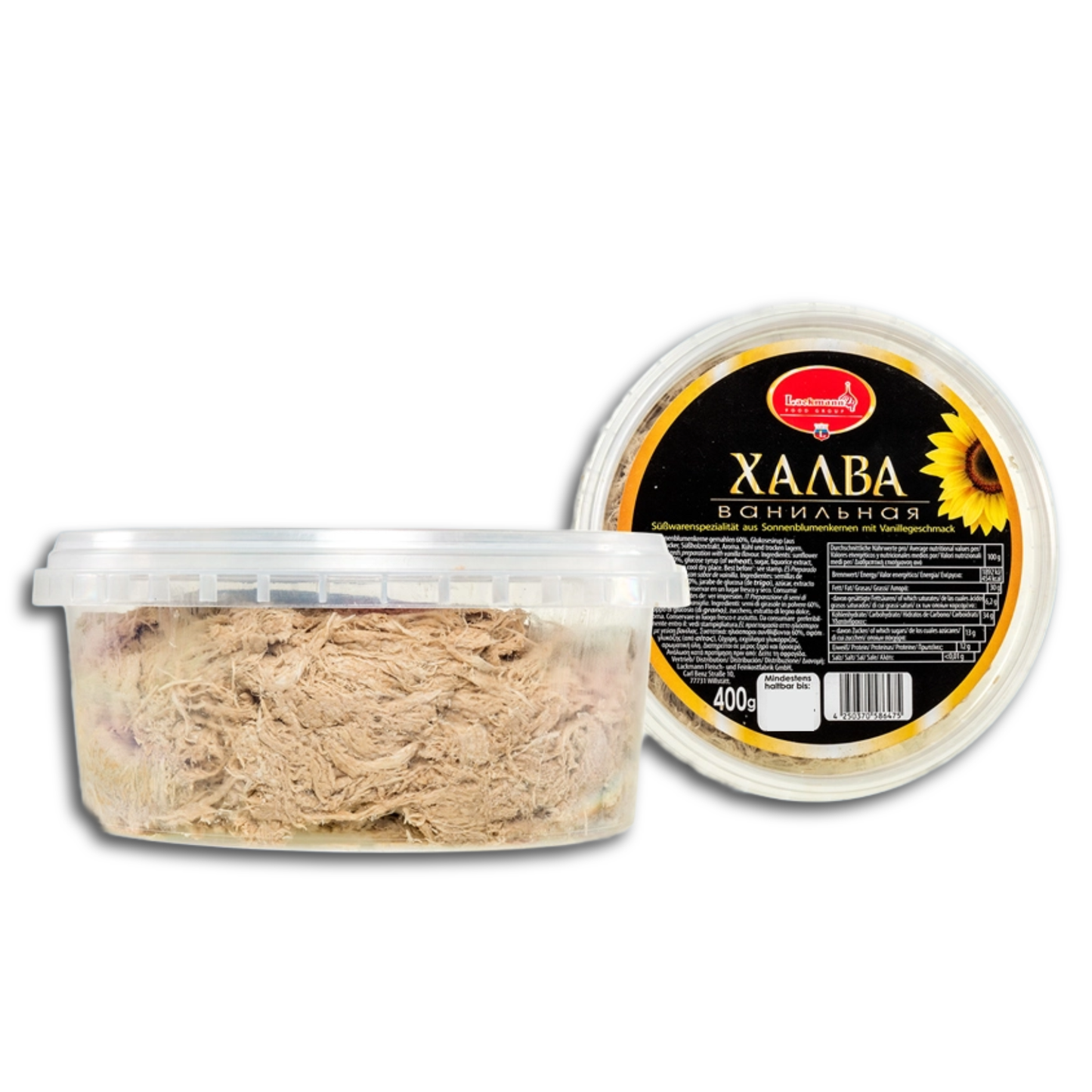 Lackmann Halva aus Sonnenblumenkernen mit Vanillegeschmack, Halwa 400g