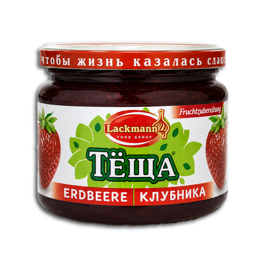 Lackmann "Tjoscha" Erdbeerkonfitüre, Erdbeermarmelade 350g
