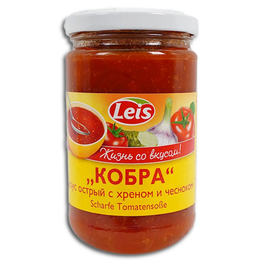 Leis scharfe Tomatensoße Kobra mit Meerrettich und Knoblauch 280ml
