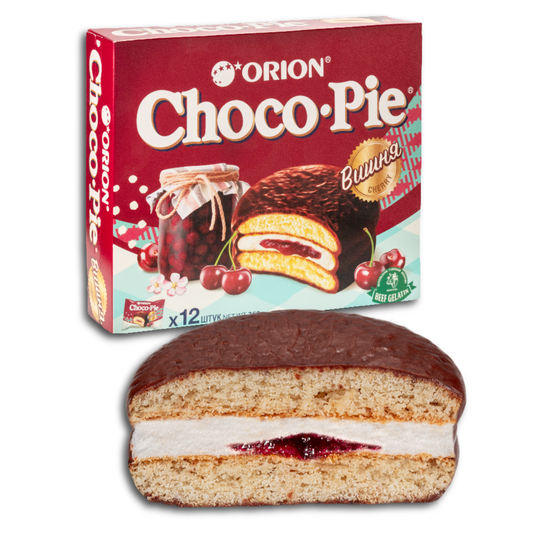 Orion Gebäck "Choco Pie" mit Kirschfüllung, 12er Pack, 360g