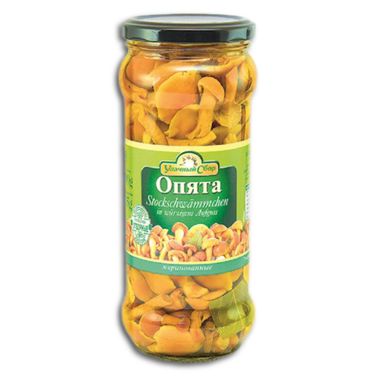 Pilze Stockschwämmchen "Udachnyy Sbor" mild gesalzen in würzigem Aufguss 530g (ATG 315g)