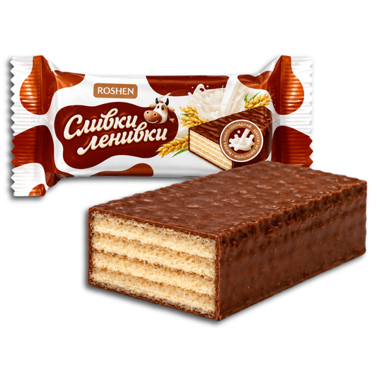 Roshen Waffelpralinen mit Milchfüllung in Kakaoglasur "Faule Kuh" 200g