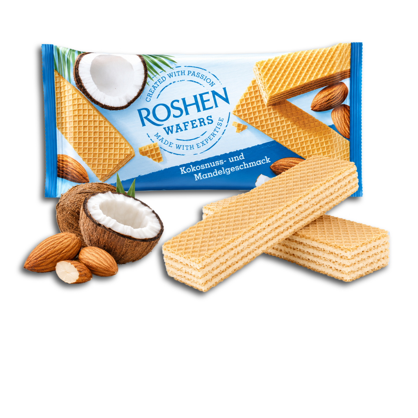 Roshen Waffeln mit Kokos- und Mandelfüllung, 216g