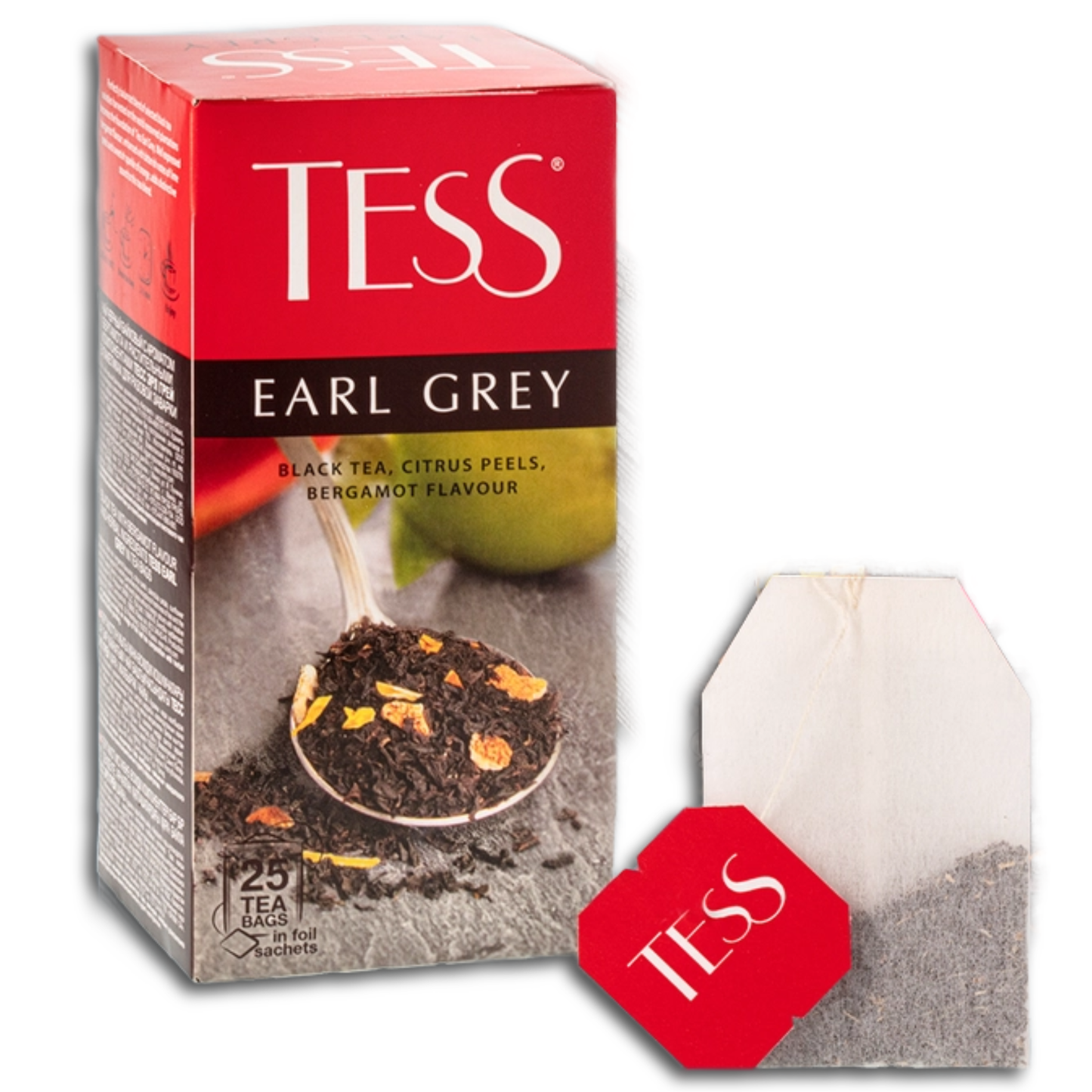 Tess Schwarzer Tee mit Bergamotte - Geschmack Earl Grey, 25 x 1,6g Teebeutel, 40g