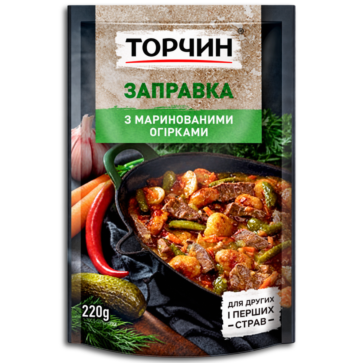 Torchin Gewürzsauce für Suppe "Rassolnik" mit eingelegten Gurken 220g