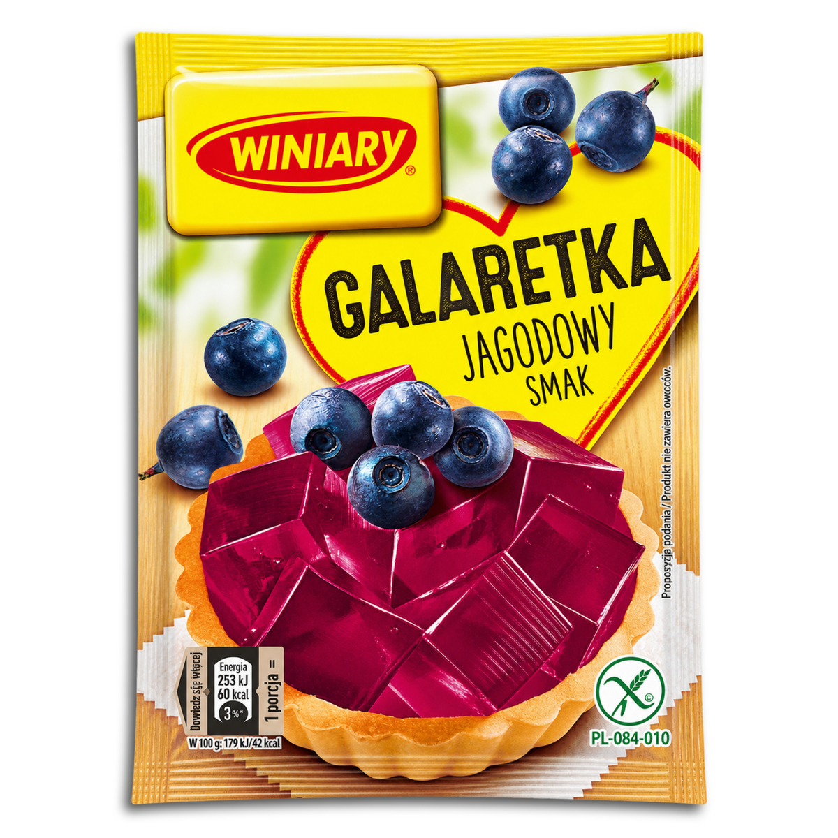 Winiary Galaretka Geleedessertpulver mit Heidelbeergeschmack 47g