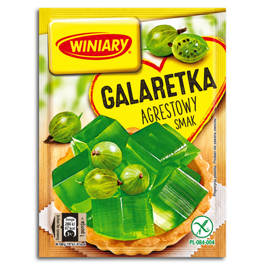 Winiary Galaretka Geleedessertpulver mit Stachelbeergeschmack 71g